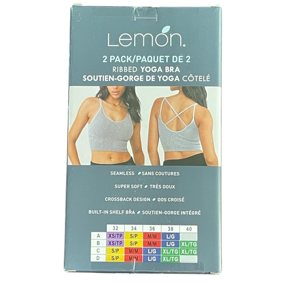 Lemon - Women’s 2-pack Ribbed Yoga Bra - Picture 8 of 9